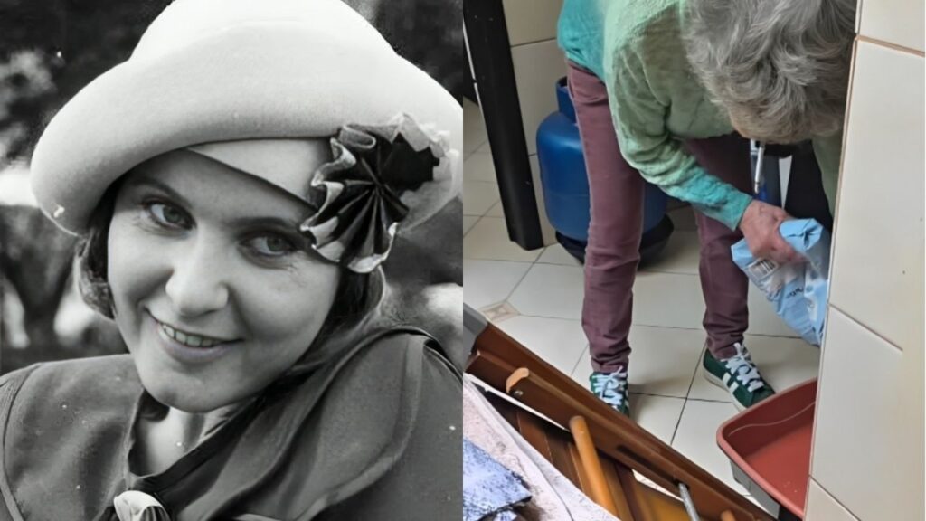 Rejane Schumann em O Feijão e o Sonho e em imagem recente