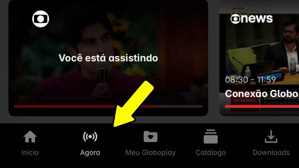 Tela do aplicativo Globoplay