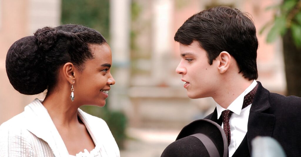 Lucy Ramos e Eduardo Pires em Sinhá Moça