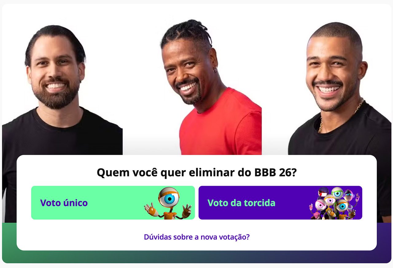 Votação BBB 26: Como votar no Gshow para eliminar no segundo paredão ...