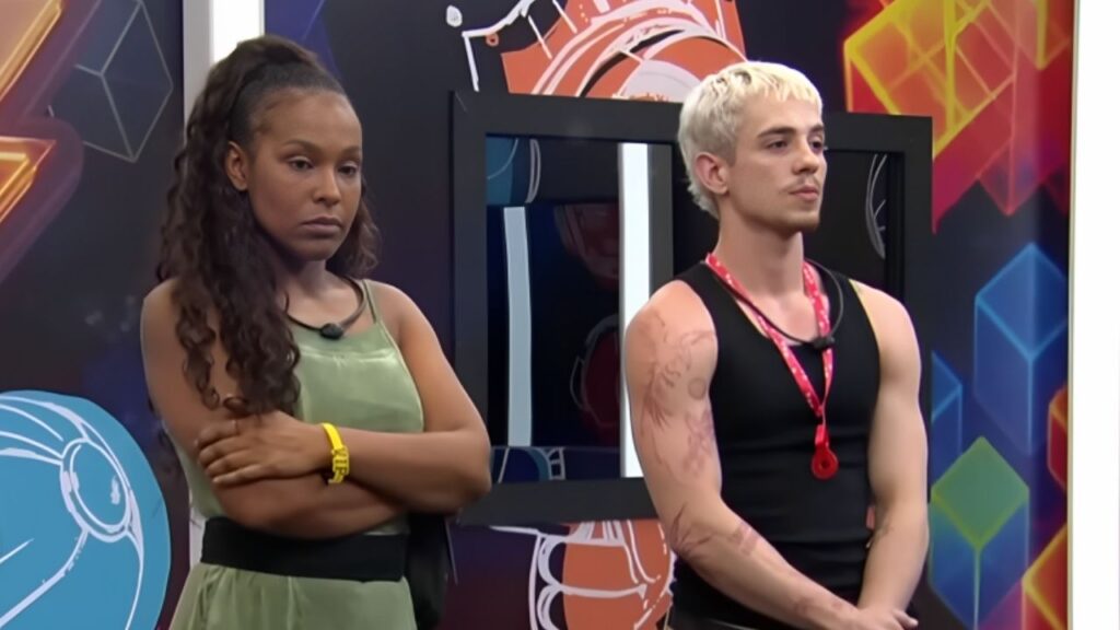 Que horas vai ser a formação de paredão hoje no BBB 26 (domingo, 08/02/2026)? Sol Vega e Juliano Floss no BBB 26