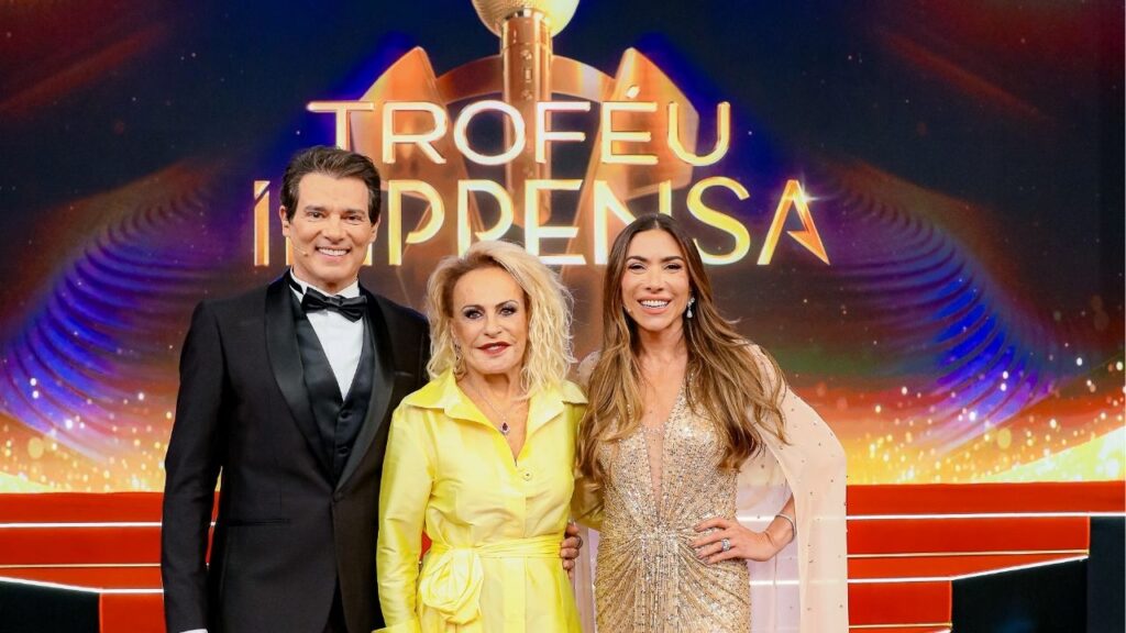 Celso Portiolli, Ana Maria Braga e Patricia Abravanel no Troféu Imprensa 2026